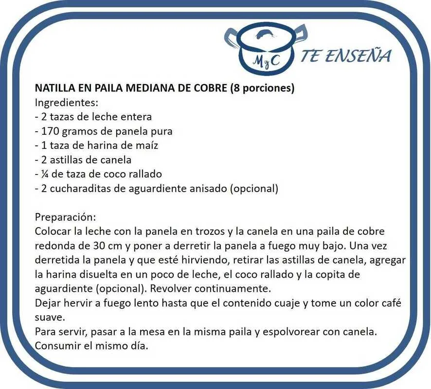 Ollas cobre natilla