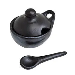 Salsera con tapa barro La Chamba