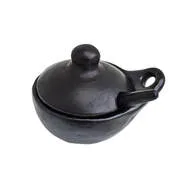 Salsera con tapa barro La Chamba